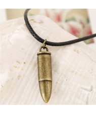Bullet Pendant Leather Rope Fashion Necklace - Vintage Copper