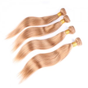 3 Bundles 100% Human Hair Color 27 Straight Ombre Brazilian Virgin Hair Weaves/ Wefts