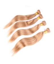 3 Bundles 100% Human Hair Color 27 Straight Ombre Brazilian Virgin Hair Weaves/ Wefts
