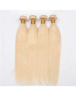 3 Pieces 100% Human Hair Blonde Color 613 Straight Ombre Brazilian Virgin Hair Weaves/ Wefts