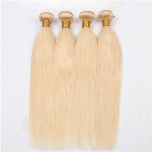 3 Pieces 100% Human Hair Blonde Color 613 Straight Ombre Brazilian Virgin Hair Weaves/ Wefts