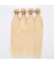 3 Pieces 100% Human Hair Blonde Color 613 Straight Ombre Brazilian Virgin Hair Weaves/ Wefts