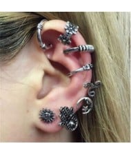 Sun Moon and Palm 8 pcs High Fashion Earrings Combo Set