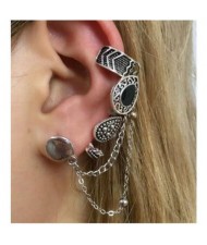 Crown and Waterdrops Theme 4 pcs Combo Asymmetric Fashion Earrings