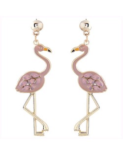 Elegant Crane Pendant Fashion Stud Earrings - Skin Color