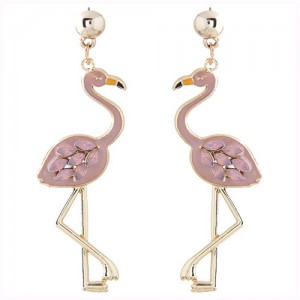 Elegant Crane Pendant Fashion Stud Earrings - Skin Color