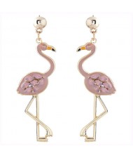 Elegant Crane Pendant Fashion Stud Earrings - Skin Color