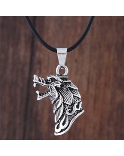Vintage Wolf Head Pendant Unique Fashion Necklace