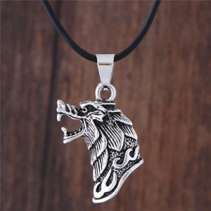 Vintage Wolf Head Pendant Unique Fashion Necklace