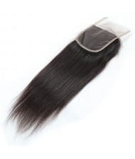 3 Pieces 7A Grade 100% Human Hair Straight Natural Color Brazilian Virgin Hair Lace Closure