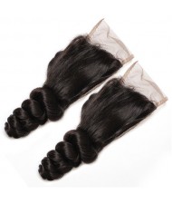 3 Pieces 7A Grade 100% Human Hair Loose Wave Natural Color Brazilian Virgin Hair Lace Closure