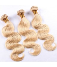 3 Bundles 100% Human Hair Blonde Color 613 Body Wave Ombre Brazilian Virgin Hair Weaves/ Wefts