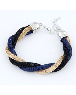 Concise Metallic Weaving Style Bracelet - Black Blue Gold
