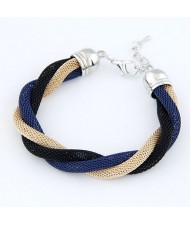 Concise Metallic Weaving Style Bracelet - Black Blue Gold
