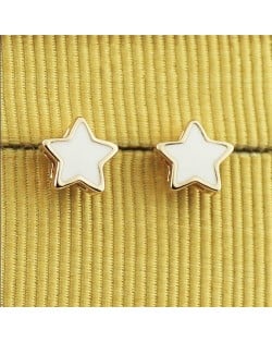 White Stars 18k Rose Gold Ear Studs