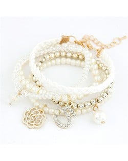 Vitage Style Multi-elements Pearl Bracelet
