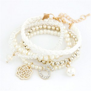 Vitage Style Multi-elements Pearl Bracelet