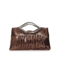 (5 Colors Available) Lips Handle Design Glistening Sequins Evening Handbag