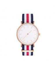 Three Colors Available Canvas Band High Fashion Unisex Wrist Watch