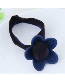 Korean Fashion Sweet Flower Hair Band - Blue