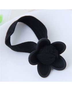 Korean Fashion Sweet Flower Hair Band - Black