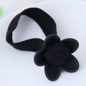 Korean Fashion Sweet Flower Hair Band - Black