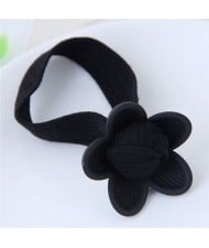 Korean Fashion Sweet Flower Hair Band - Black