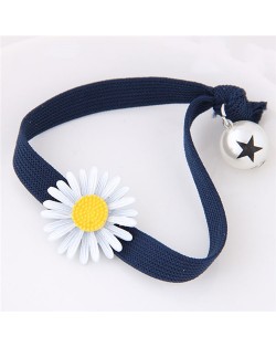 Korean Fashion Daisy and Pearl Decorated Women Hair Band - Royal Blue
