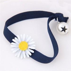 Korean Fashion Daisy and Pearl Decorated Women Hair Band - Royal Blue