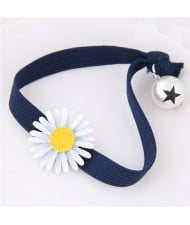 Korean Fashion Daisy and Pearl Decorated Women Hair Band - Royal Blue