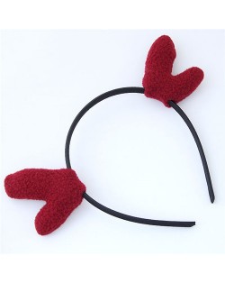 Deer Antlers Adorable Fashion Hair Hoop - Dark Red