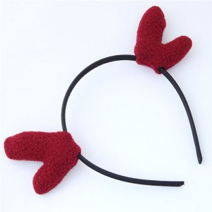 Deer Antlers Adorable Fashion Hair Hoop - Dark Red