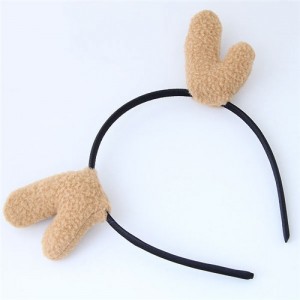 Deer Antlers Adorable Fashion Hair Hoop - Khaki