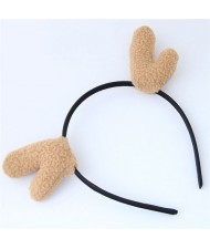Deer Antlers Adorable Fashion Hair Hoop - Khaki
