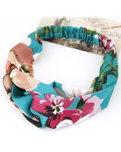 Flowers Prints High Fashion Casual Style Hair Band - Green