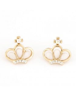 Korean Cute Fashion Crown Design Ear Studs