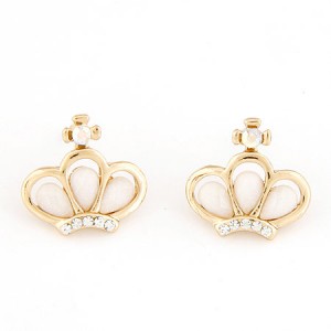 Korean Cute Fashion Crown Design Ear Studs