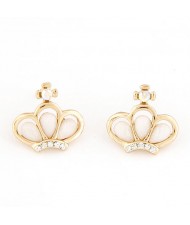 Korean Cute Fashion Crown Design Ear Studs