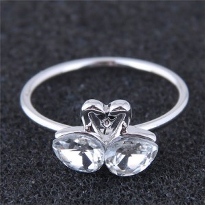 Dual Swans Sweet Love Fashion Ring