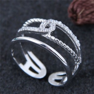 Linked Rope Design Hollow Fashion Ring