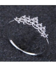 Cubic Zirconia Inlaid Crown Design Princess Fashion Ring