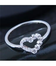 Cubic Zirconia Inlaid Love Heart Fashiong Ring
