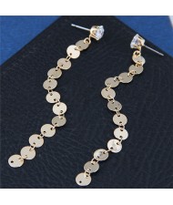 Bling Bling Golden Sequins High Fashion Dangling Earrings
