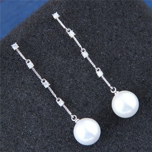 Luminous Pearl Pendant Shining Dangling Design Fashion Earrings