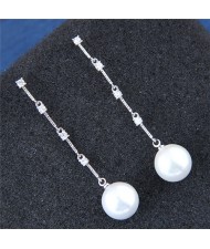 Luminous Pearl Pendant Shining Dangling Design Fashion Earrings