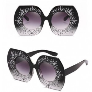 6 Colors Available Rhinestones Embellished Thick Frame High Fashion Sunglasses