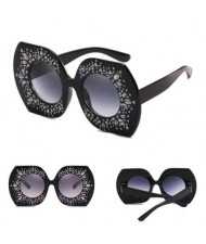 6 Colors Available Rhinestones Embellished Thick Frame High Fashion Sunglasses