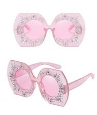 6 Colors Available Rhinestones Embellished Thick Frame High Fashion Sunglasses