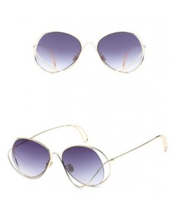 7 Colors Available Unique Alloy Dimentional  Frame Design High Fashion Sunglasses