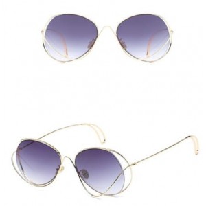 7 Colors Available Unique Alloy Dimensional Frame Design High Fashion Sunglasses